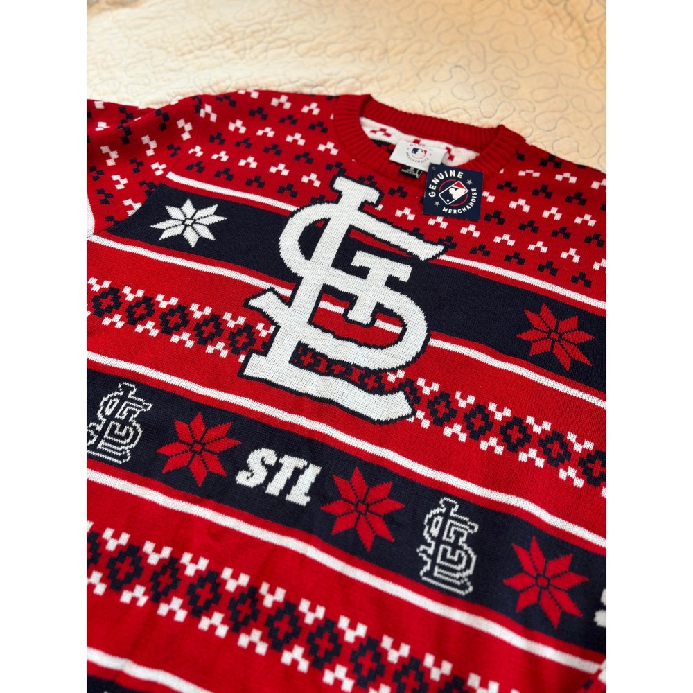 Mens St Louis Cardinals Ugly Christmas Sweater Pullover Size Medium MLB‎ - Picture 2 of 5